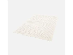 Sweeek Alfombra interior shaggy con motivo vegetal beige Crema New