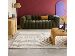 Discount Sweeek Alfombra interior shaggy con diseños geométricos arco iris Beige