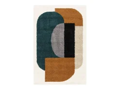 Sweeek Alfombra interior shaggy con motivos geométricos Multicolor New