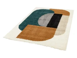 Sweeek Alfombra interior shaggy con motivos geométricos Multicolor New