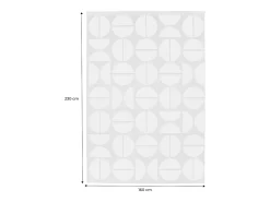 Sweeek Alfombra interior/exterior diseño geométrico beige poliéster reciclado Crema Outlet