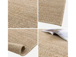 Sweeek Alfombra De Salón-Alfombra interior/exterior efecto yute claro con toques de color Color natural claro