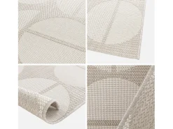 Discount Sweeek Alfombra interior/exterior diseño geométrico beige poliéster reciclado Crema