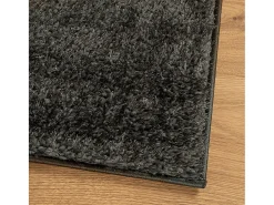 Alfombra De Cocina-Alfombra ISTAN de pelo largo, aspecto antracita brillante, 100x200 cm Gris