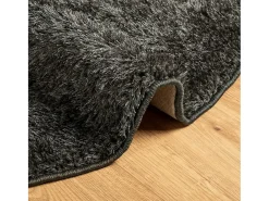 Discount Alfombra ISTAN de pelo largo, aspecto antracita brillante, Ø 160 cm Gris