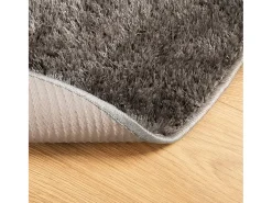 Alfombra ISTAN de pelo largo, acabado brillante, Ø 100 cm Gris Best