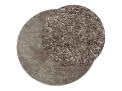 Alfombra ISTAN de pelo largo, acabado brillante, Ø 100 cm Gris Best