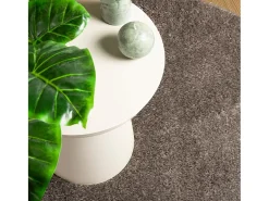 Alfombra ISTAN de pelo largo, acabado brillante, Ø 100 cm Gris Best