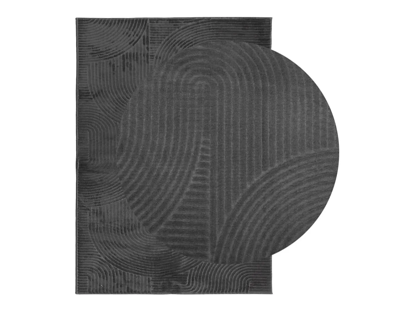 Alfombra IZA de pelo corto de estilo escandinavo en color antracita 240x340 cm Gris Hot