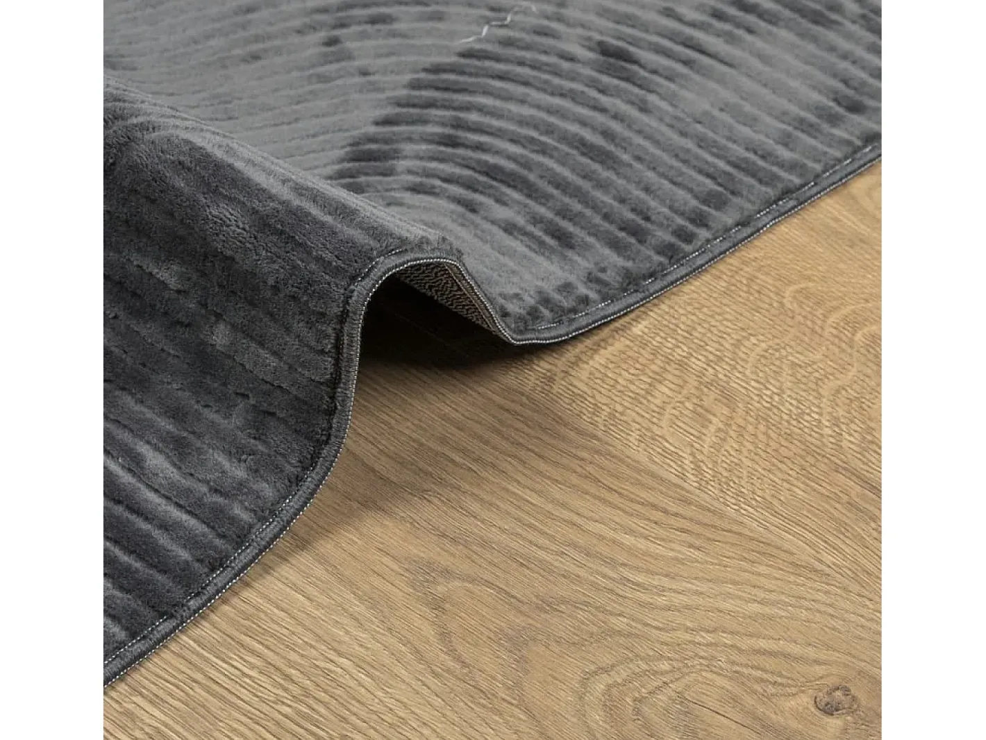 Alfombra IZA de pelo corto de estilo escandinavo en color antracita 80x150 cm Gris Best