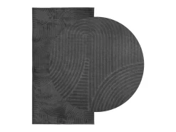 Alfombra IZA de pelo corto de estilo escandinavo en color antracita 80x150 cm Gris Best