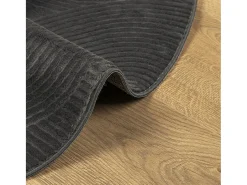 Alfombra IZA de pelo corto de estilo escandinavo en color antracita Ø 100 cm Gris Sale