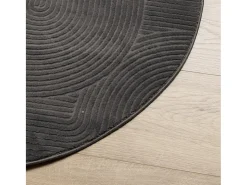 Alfombra IZA de pelo corto de estilo escandinavo en color antracita Ø 100 cm Gris Sale