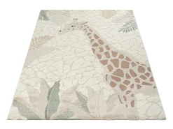 the carpet Alfombra Infantil-Alfombra Jungle Kids Habitación Infantil 3D Resistente - - 140x200 cm Crema