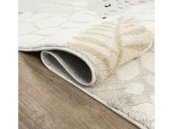 the carpet Alfombra Jungle Kids Habitación Infantil 3D Resistente - - 160x230 cm Crema Discount