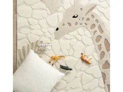 the carpet Alfombra Jungle Kids Habitación Infantil 3D Resistente - - 160x230 cm Crema Discount