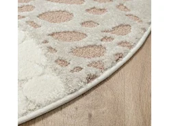 Discount the carpet Alfombra Jungle Kids Habitación Infantil 3D Resistente - - 120 cm Redonda Crema