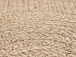 the carpet Alfombra De Exterior|Alfombra Redonda-Alfombra Kansas Exterior Interior Aspecto Yute Resistente intemperie - Naturaleza - 80 cm, redondo Color natural claro
