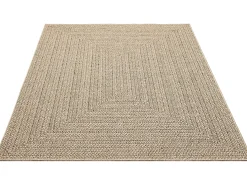 Clearance the carpet Alfombra Kansas Exterior Interior Aspecto Yute Resistente intemperie liso - Naturaleza - 80 x 150 cm Color natural claro