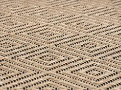 the carpet Alfombra De Exterior-Alfombra Kansas Exterior Interior Aspecto Yute Resistente Diamante Intemperie - Naturaleza - 140 x 200 cm Color natural claro