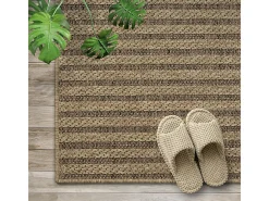 Clearance the carpet Alfombra Kansas Exterior Interior Aspecto Yute diseño Resistente intemperie - Naturaleza - 120 x 170 cm Color natural claro