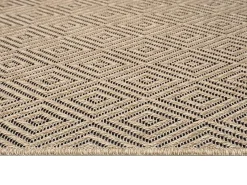 Best the carpet Alfombra Kansas Exterior Interior Aspecto Yute Resistente Diamante Intemperie - Naturaleza - 160 x 230 cm Color natural claro
