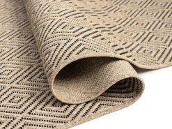 Best the carpet Alfombra Kansas Exterior Interior Aspecto Yute Resistente Diamante Intemperie - Naturaleza - 160 x 230 cm Color natural claro