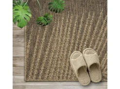 Clearance the carpet Alfombra Kansas Exterior Interior Aspecto Yute Palma Resistente intemperie - Naturaleza - 160 x 230 cm Color natural claro