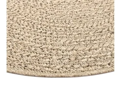 the carpet Alfombra Kansas Exterior Interior Aspecto Yute Resistente intemperie - Naturaleza - 160 cm, redondo Color natural claro Hot