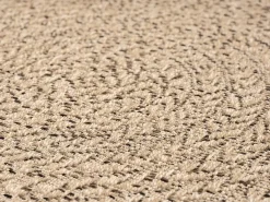 Online the carpet Alfombra Kansas Exterior Interior Aspecto Yute Resistente intemperie - Naturaleza - 80 cm, redondo Color natural claro