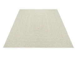 the carpet Alfombra Kansas Exterior Interior Aspecto Yute Resistente intemperie liso - - 120 x 170 cm Crema Online