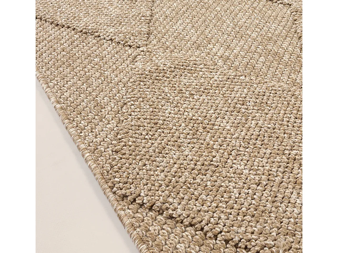 Discount the carpet Alfombra Kos exterior moderna rombos, Naturaleza, 200 x 280 cm Beige