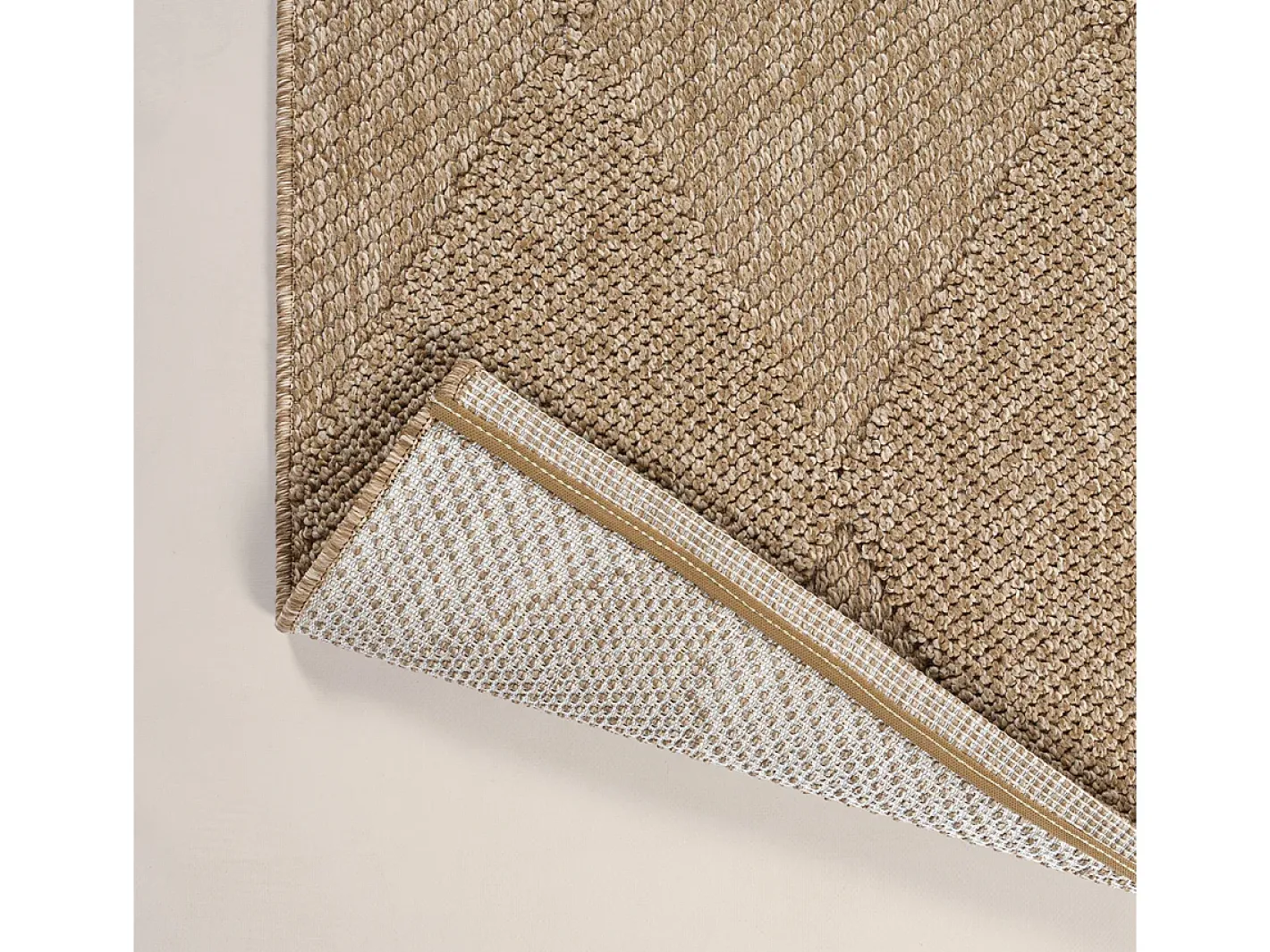 Discount the carpet Alfombra Kos exterior moderna rombos, Naturaleza, 200 x 280 cm Beige