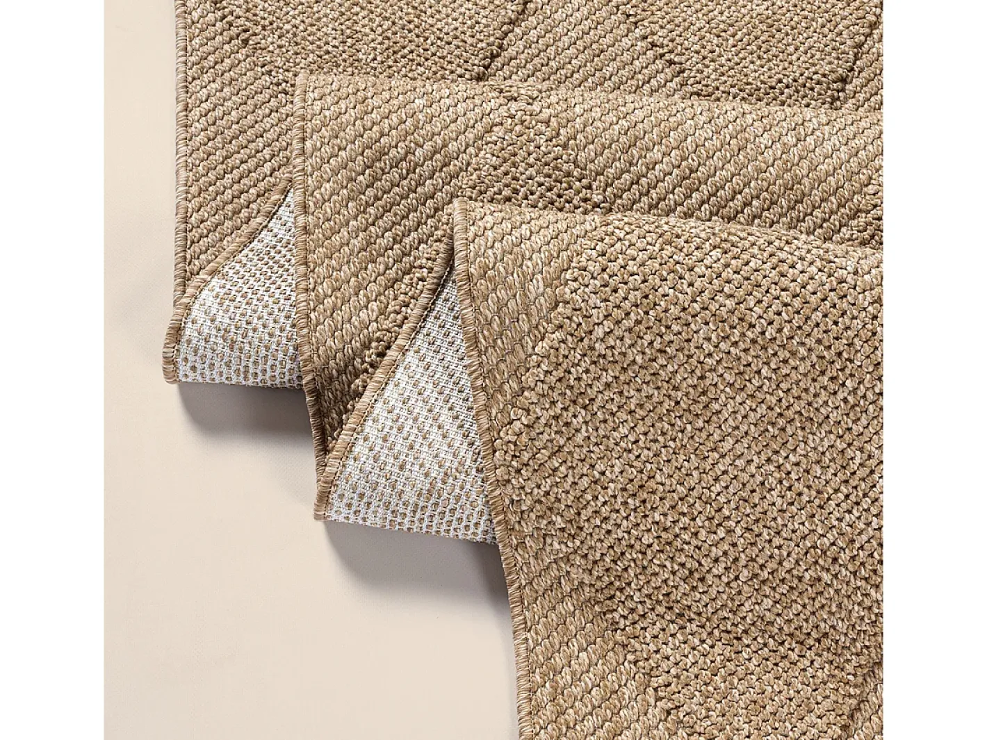 Discount the carpet Alfombra Kos exterior moderna rombos, Naturaleza, 200 x 280 cm Beige