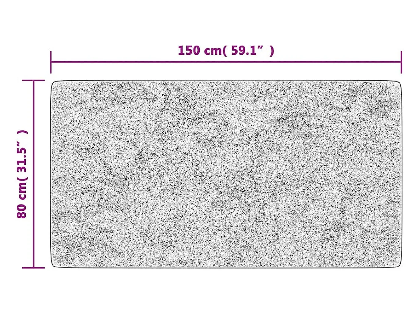 Clicnbuy Alfombra De Salón-Alfombra lavable antideslizante negro y blanco 80x150 cm Multicolor
