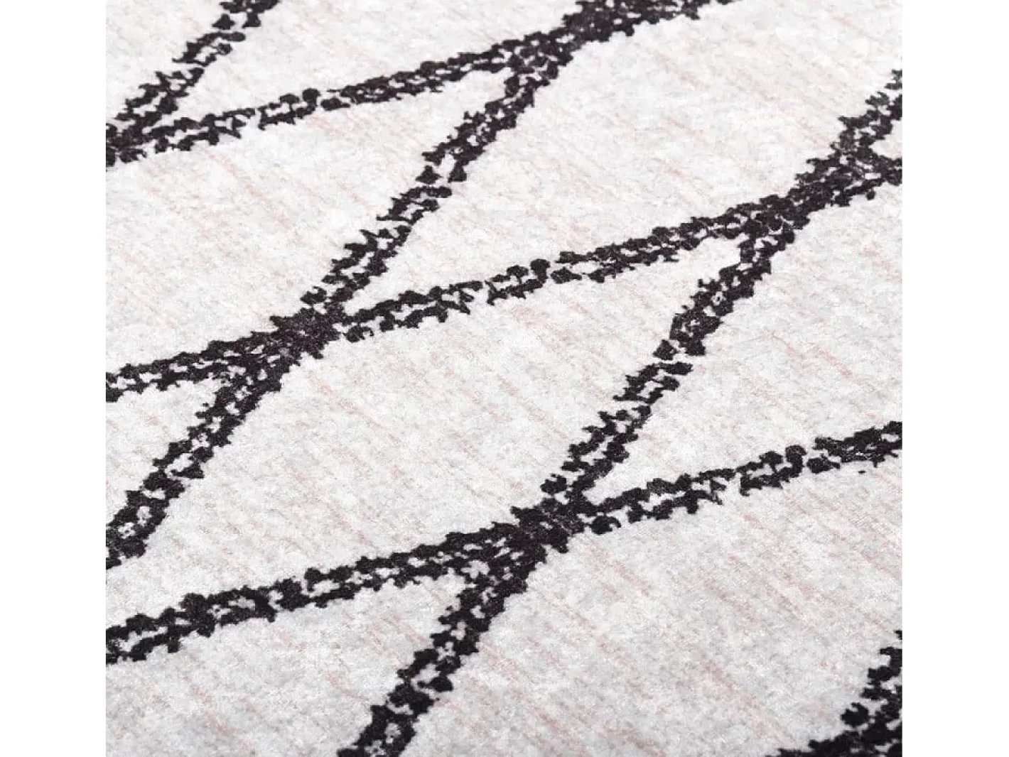 Clicnbuy Alfombra De Salón-Alfombra lavable antideslizante negro y blanco 80x150 cm Multicolor