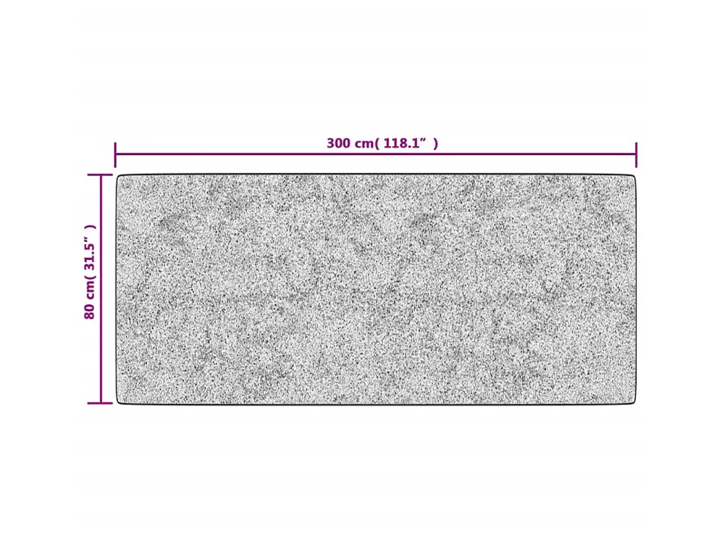 Hot Alfombra lavable antideslizante 80x300 cm ES48197 Gris