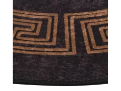 Outlet Clicnbuy Alfombra lavable antideslizante negro y dorado Ø 200 cm Multicolor