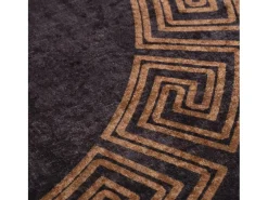 Outlet Clicnbuy Alfombra lavable antideslizante negro y dorado Ø 200 cm Multicolor