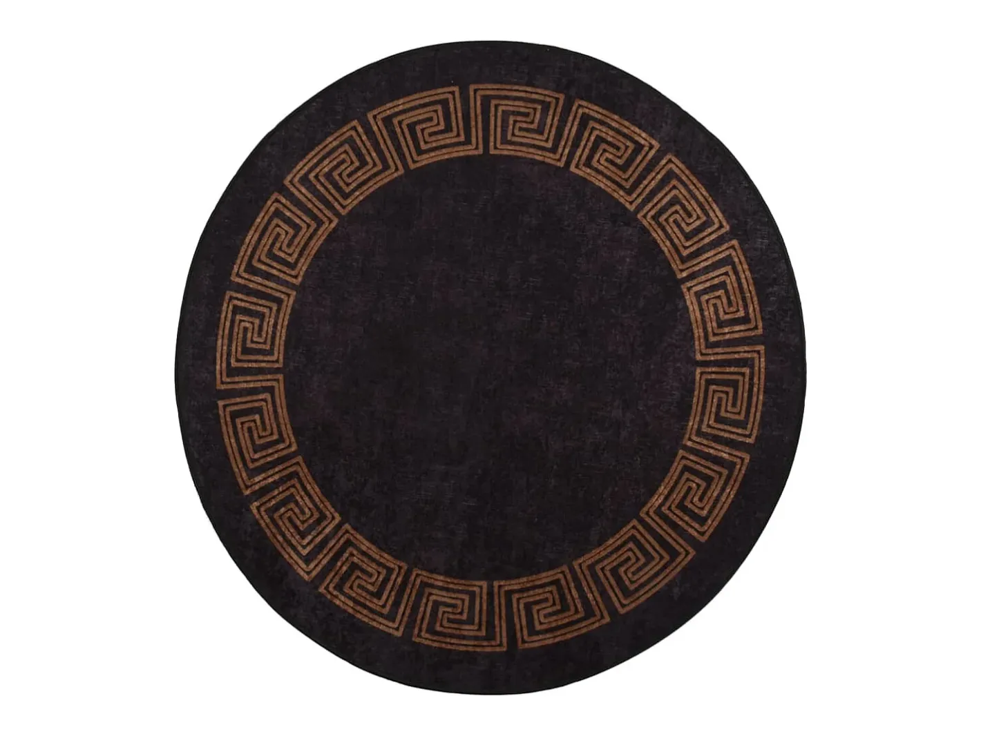 Outlet Clicnbuy Alfombra lavable antideslizante negro y dorado Ø 200 cm Multicolor