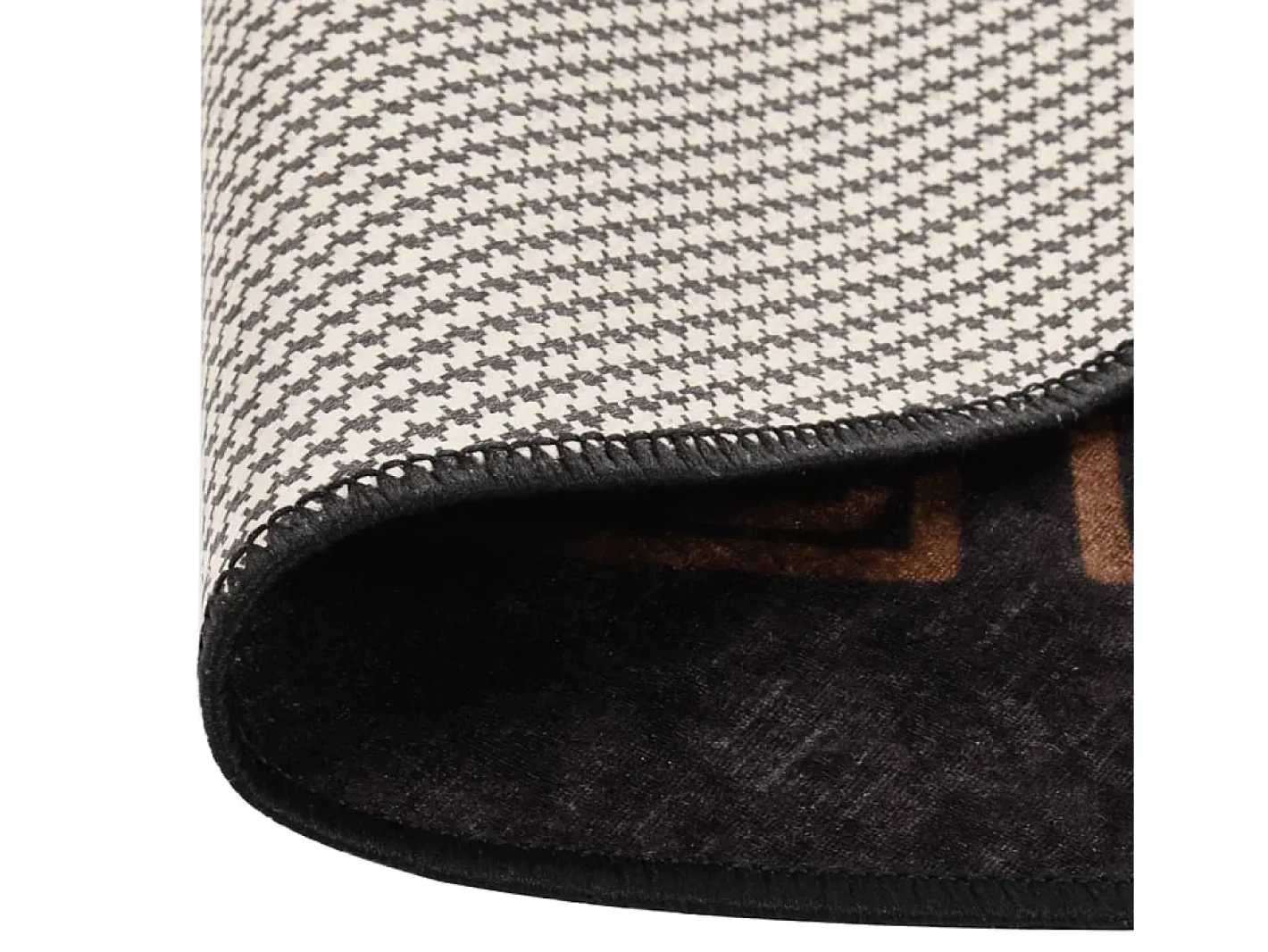 Outlet Clicnbuy Alfombra lavable antideslizante negro y dorado Ø 200 cm Multicolor