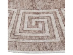 Clicnbuy Alfombra De Salón|Alfombra Redonda-Alfombra lavable antideslizante f120 cm Beige