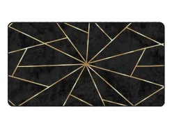 New Alfombra lavable antideslizante negro y dorado 80x150 cm ES93998 Multicolor