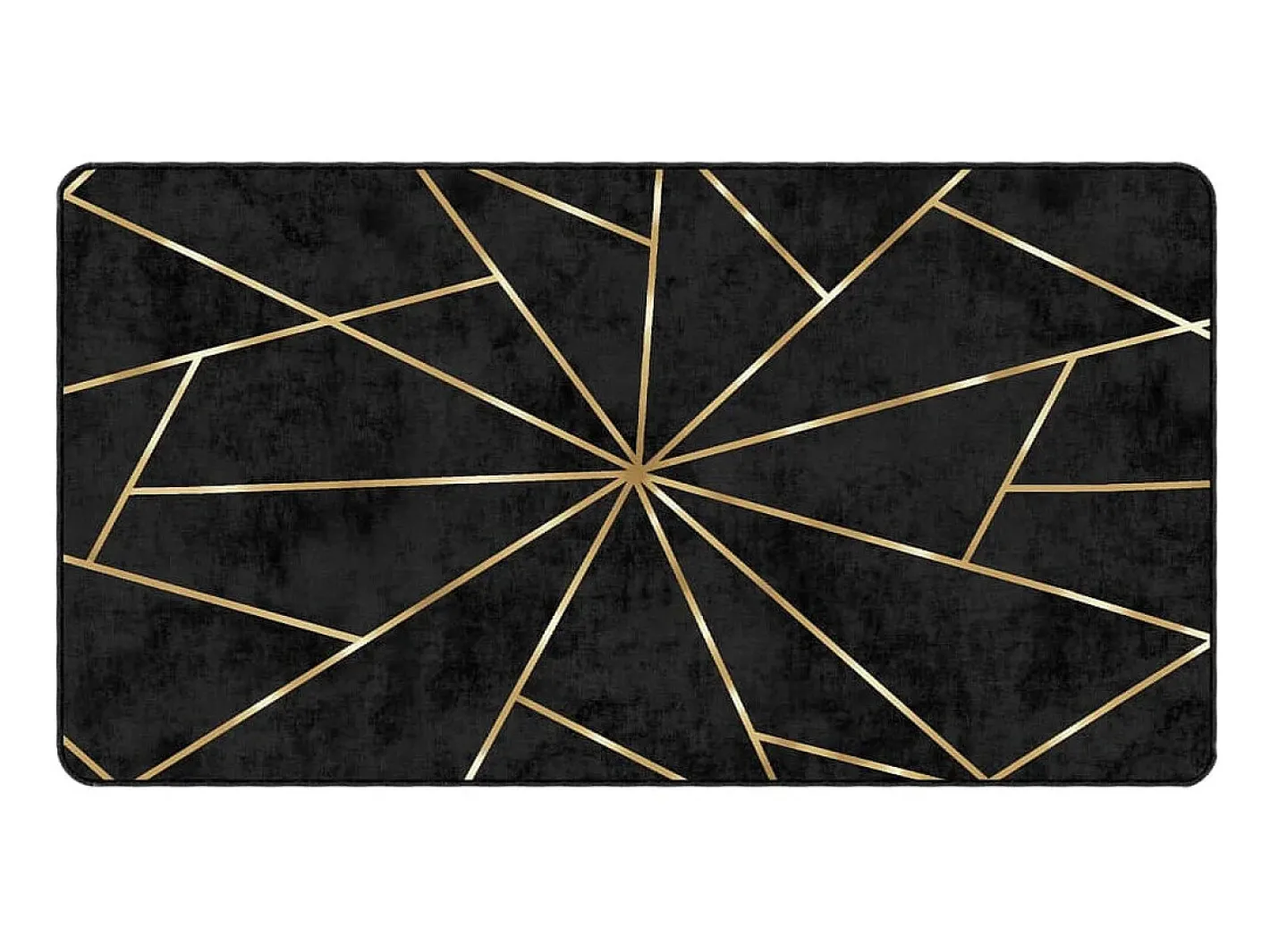 New Alfombra lavable antideslizante negro y dorado 80x150 cm ES93998 Multicolor