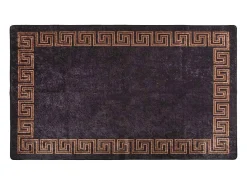 Online Alfombra lavable antideslizante 120x180 cm negra y dorada Negro