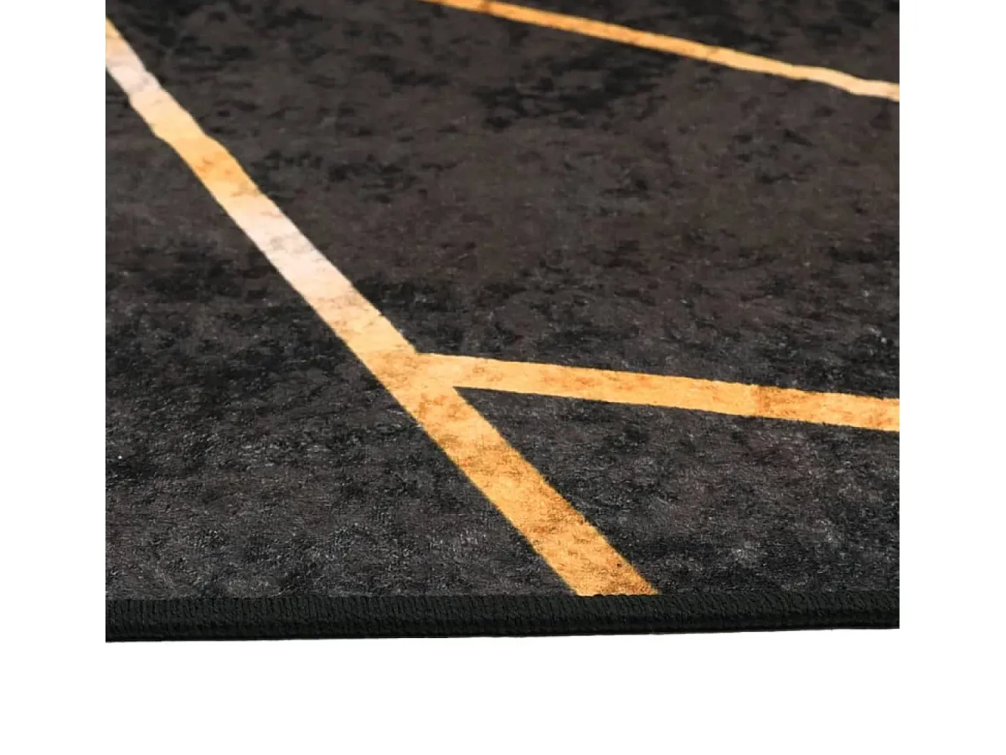 Clicnbuy Alfombra lavable antideslizante negro y dorado 190x300 cm Multicolor Hot