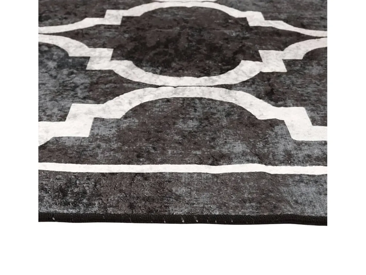 Discount Clicnbuy Alfombra lavable antideslizante negro y blanco 80x300 cm Multicolor