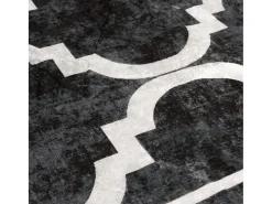 Discount Clicnbuy Alfombra lavable antideslizante negro y blanco 80x300 cm Multicolor