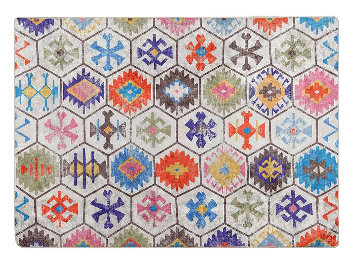 Alfombra lavable antideslizante 80x150 cm ES17048 Multicolor