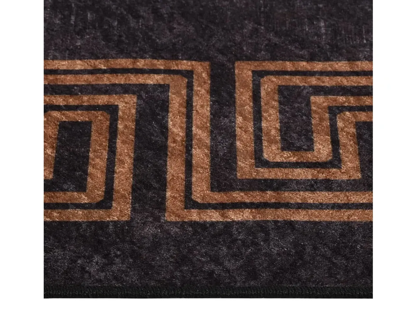 Clicnbuy Alfombra lavable antideslizante negro y dorado 120x180 cm Multicolor New